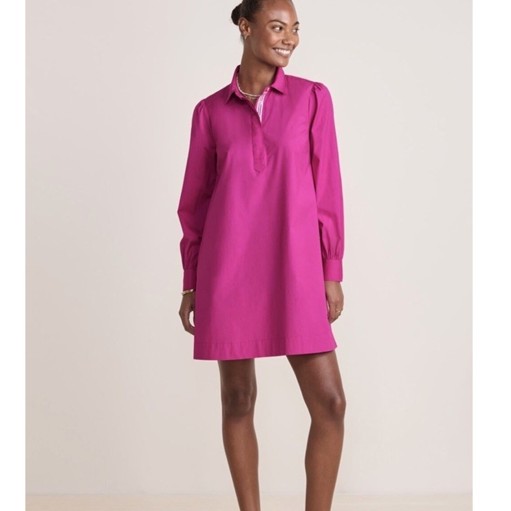 Vineyard Vines Long Sleeve Tunic Dress in Fuchsia